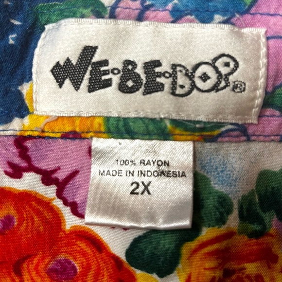 We Be bop 90’s vintage Floral Shirt oversized tunic sz 2X rayon guc - Picture 5 of 5